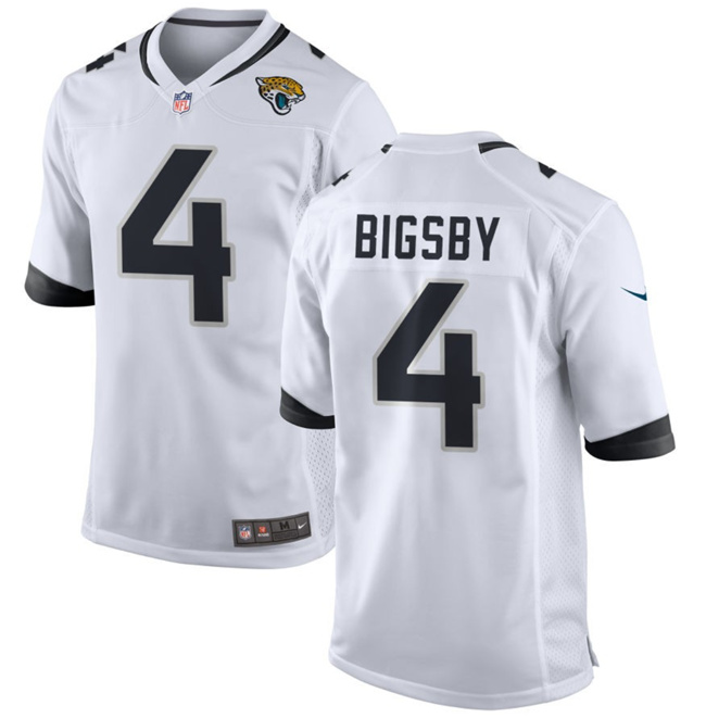 Men's Jacksonville Jaguars #4 Tank Bigsby White Football Stitched Jersey - Click Image to Close